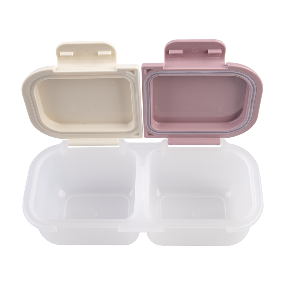 Melii Luxe 2 Compartment Snack Container | Pink/Ivory