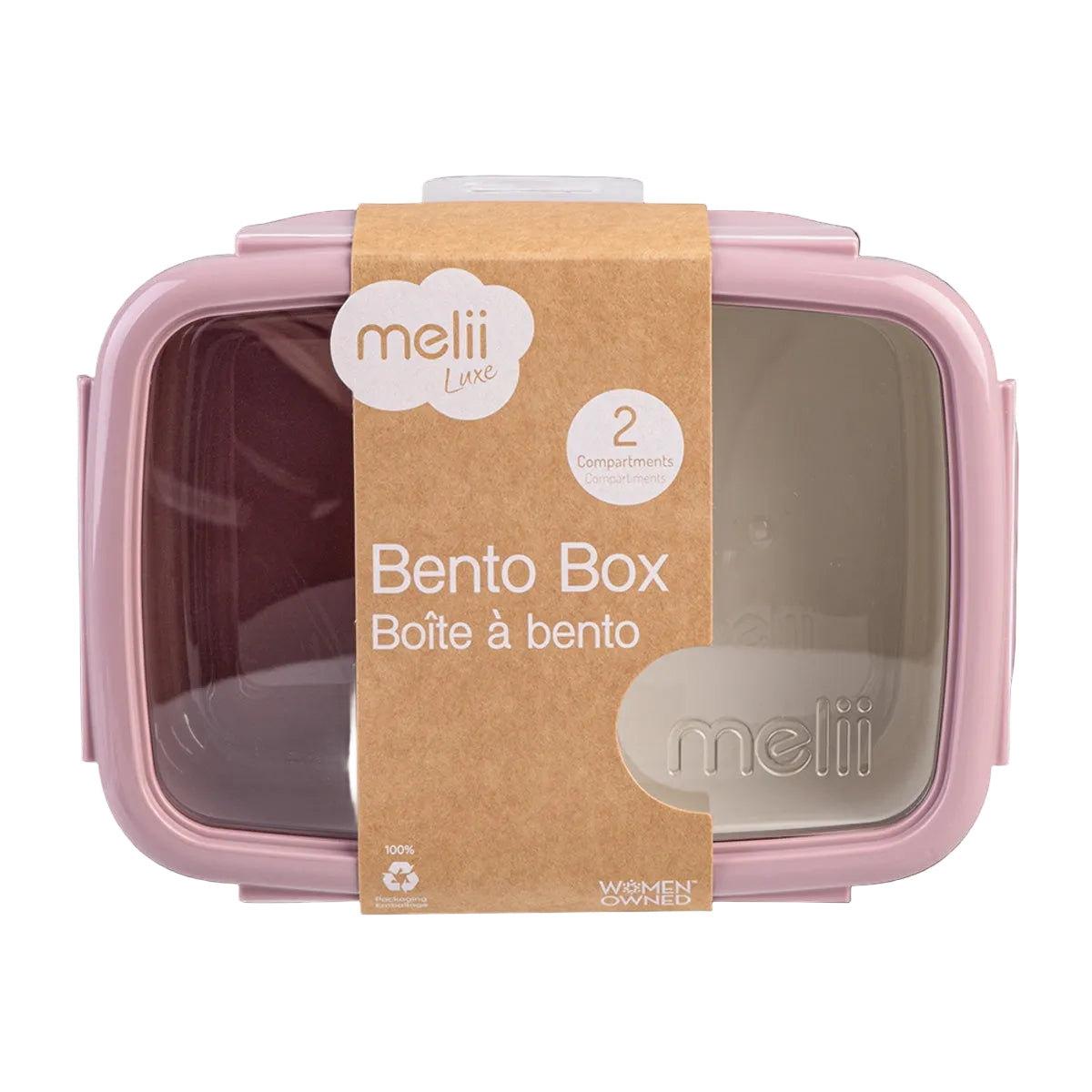 Melii Luxe Bento Box 880ml | Pink/Ivory