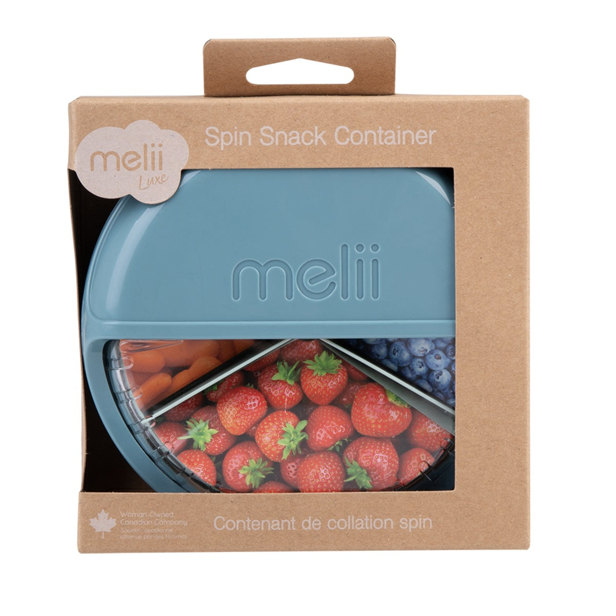 Melii Luxe Spin Snack Container | Blue