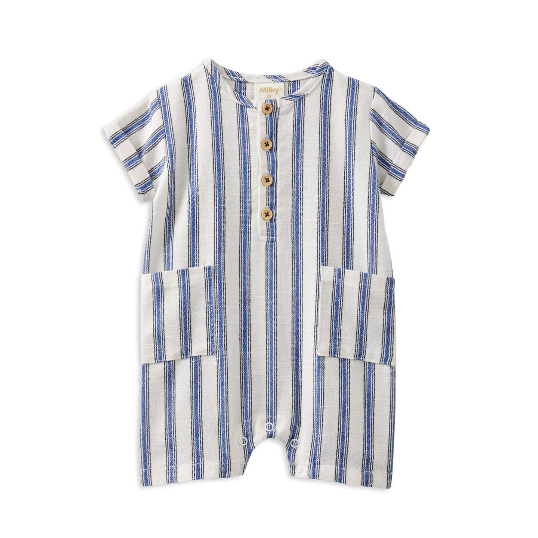 Milky | Stripe Linen Romper