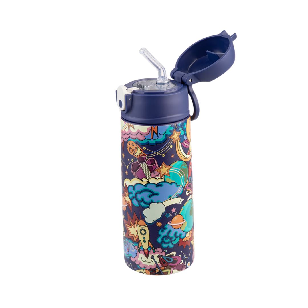 Oasis S/S Double Wall Insulated Kid's Drink Bottle w/ Sipper Straw 550ml | Alien Adventures