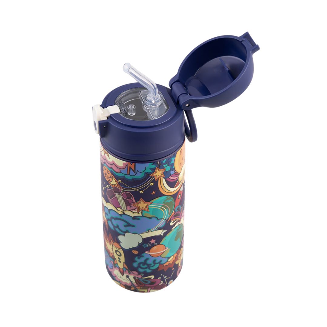 Oasis S/S Double Wall Insulated Kid's Drink Bottle w/ Sipper Straw 550ml | Alien Adventures