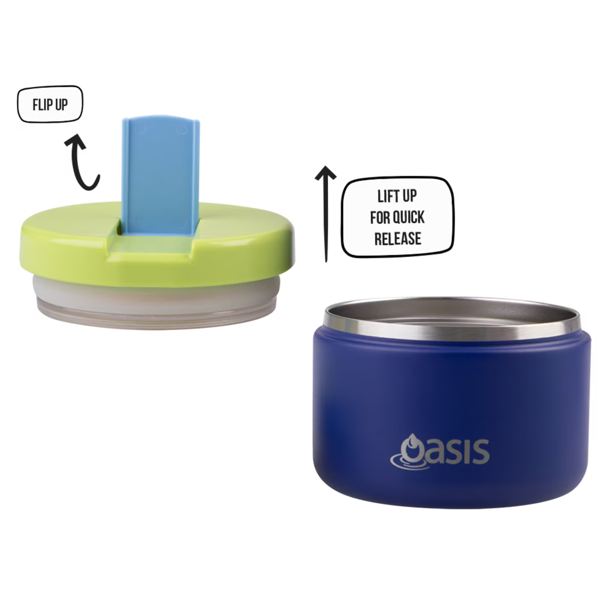 Oasis S/S Double Wall Insulated Food Flask w/ Quick Release Lid 300ml | Peacock Blue