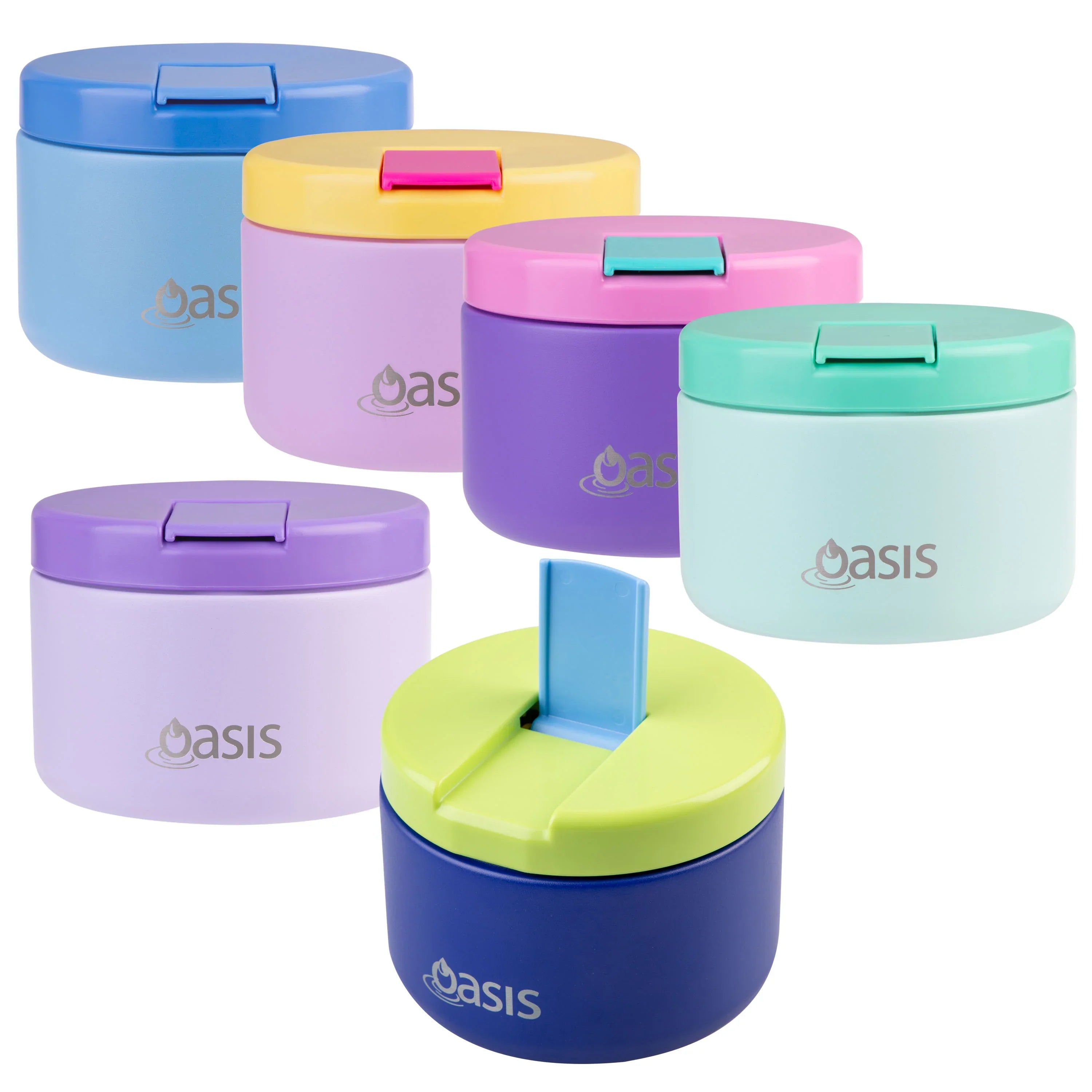 Oasis | Stainless Steel Double Wall Insulated Food Flask with Quick Release Lid - 300ml | Blue