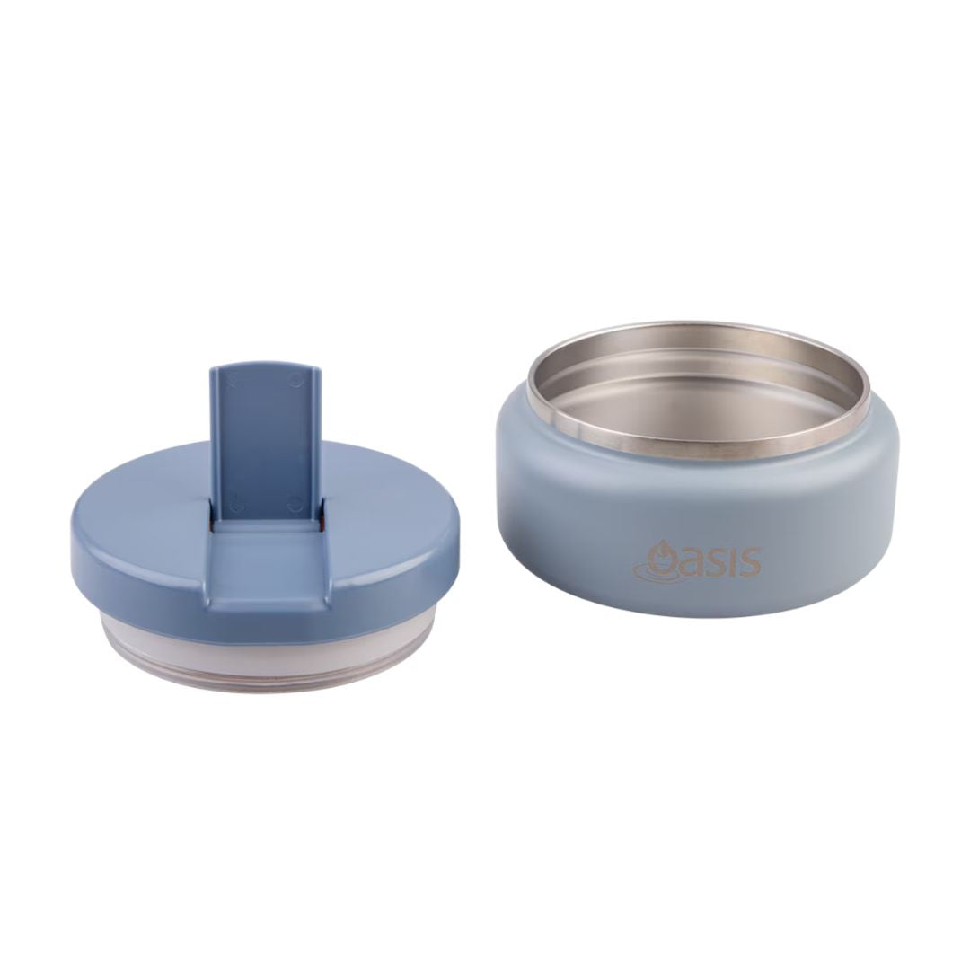 Oasis | Stainless Steel Double Wall Insulated Food Flask with Quick Release Lid - 230ml | Hazy Blue