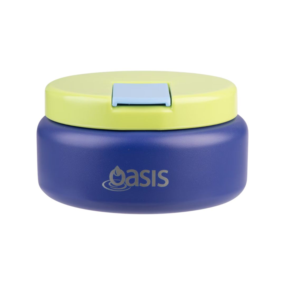 Oasis | Stainless Steel Double Wall Insulated Food Flask with Quick Release Lid - 230ml | Peacock Blue