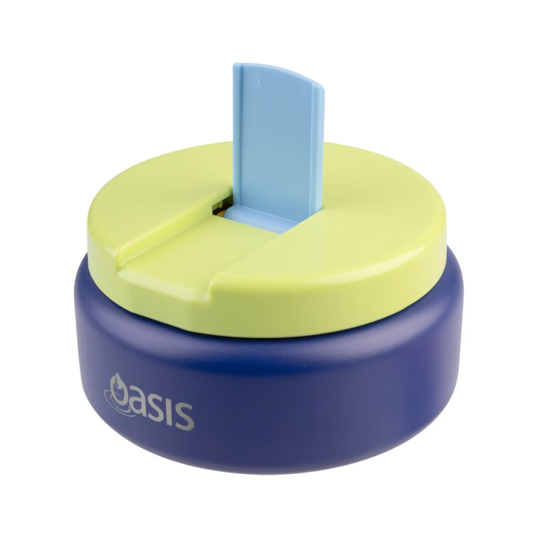Oasis | Stainless Steel Double Wall Insulated Food Flask with Quick Release Lid - 230ml | Peacock Blue