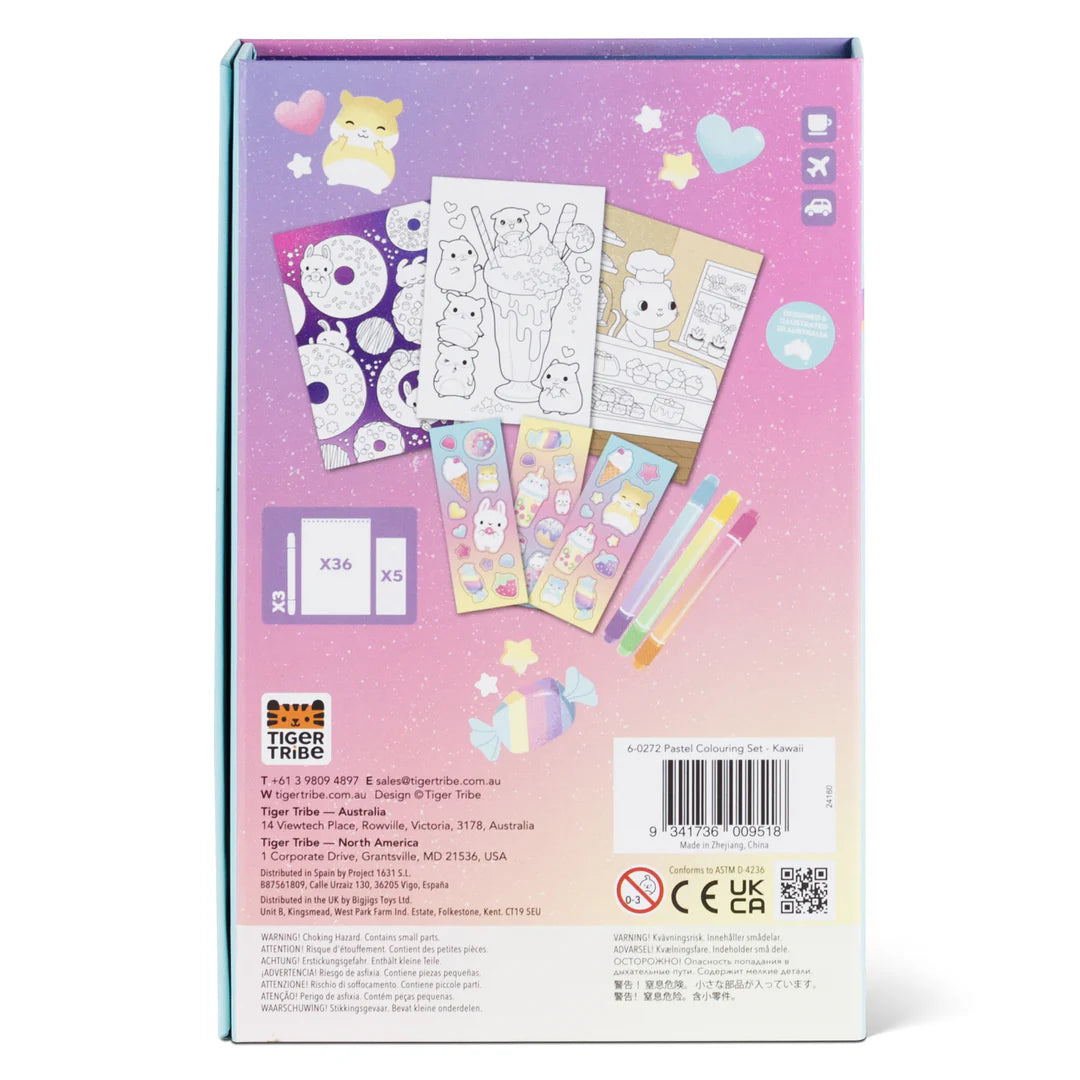 Tiger Tribe | Colouring Set  Pastel | Kawaii Café