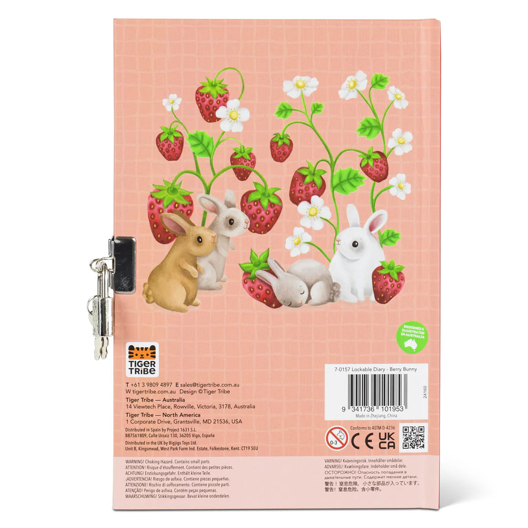 Tiger Tribe Lockable Diary | Berry Bunny