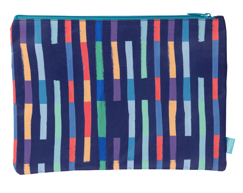 Spencil | A4 Twin Zip Pencil Case | Bright Stripes