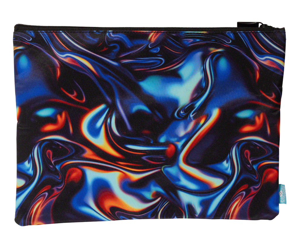 Spencil | A4 Twin Zip Pencil Case | Metallic Waves