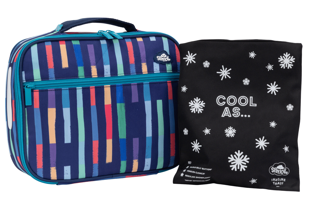 Spencil | Big Cooler Lunch Bag + Chill Pack | Bright Stripes