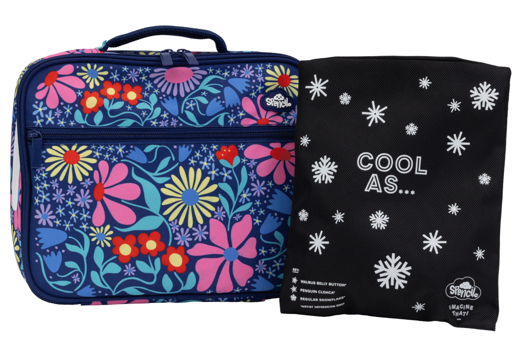 Spencil | Big Cooler Lunch Bag + Chill Pack | Flower Fun