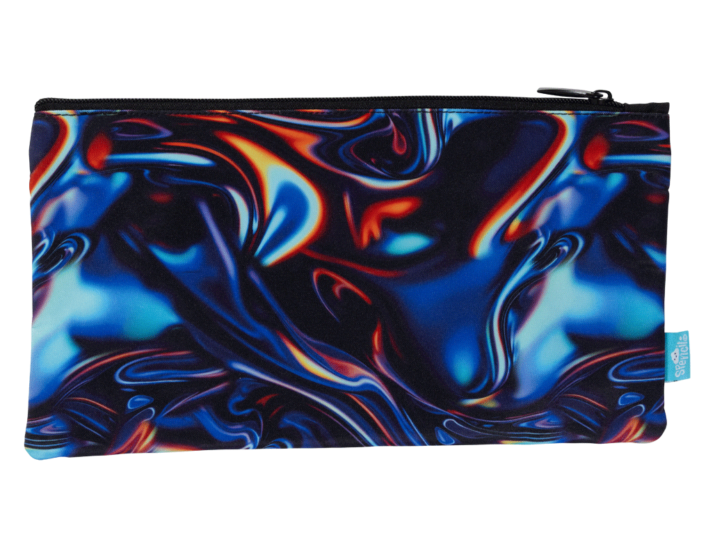 Spencil | Twin Zip Pencil Case | Metallic Waves