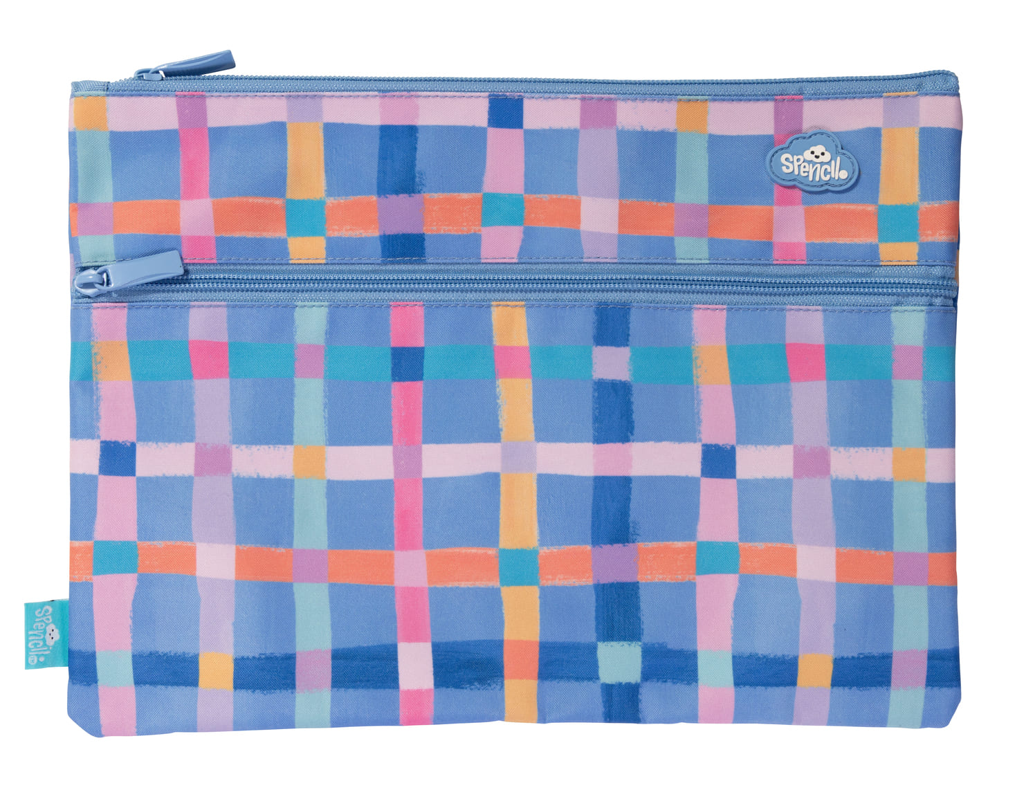 Spencil | A4 Twin Zip Pencil Case | Pastel Plaid