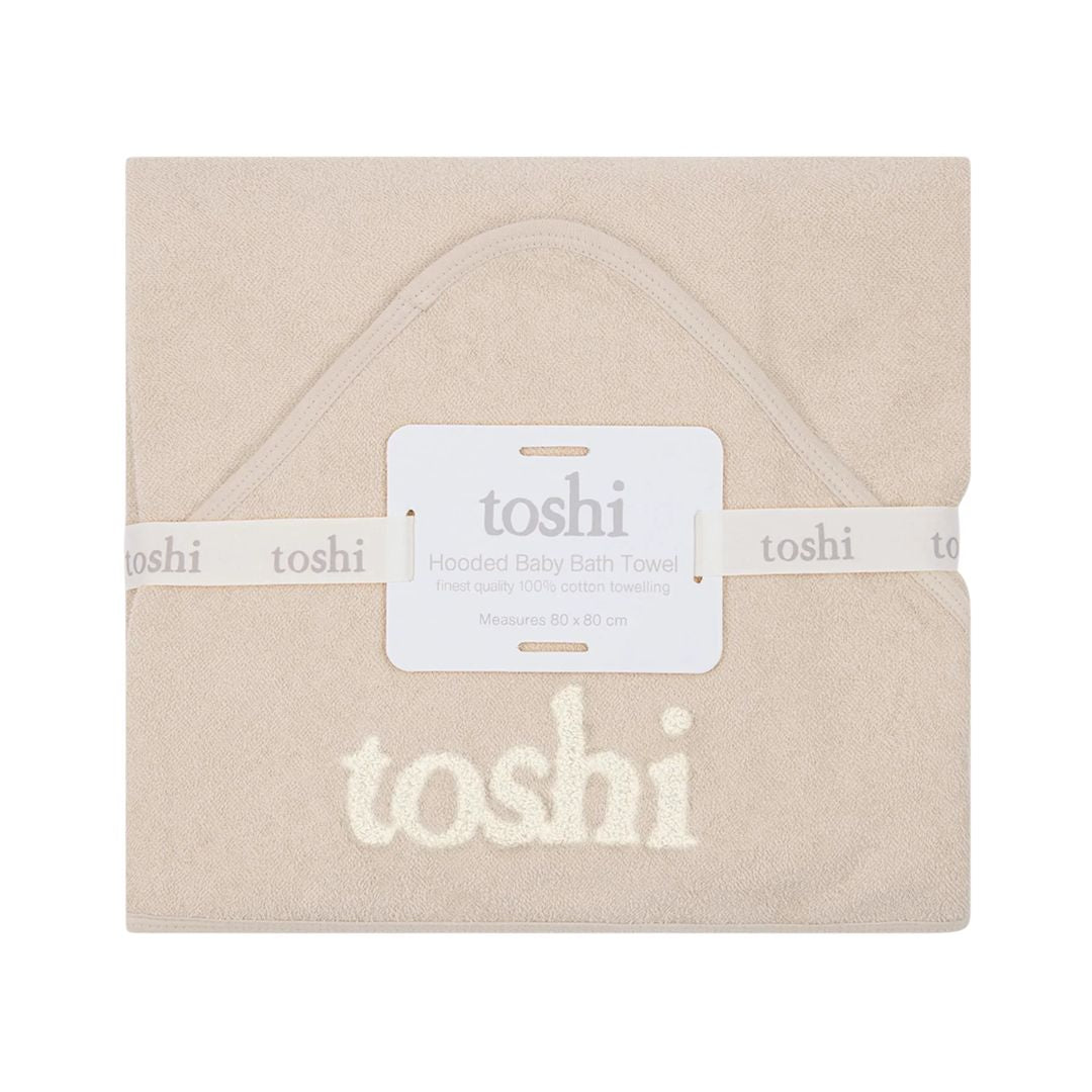 Toshi | Hooded Baby Bath Towel Yummy | Oatmeal