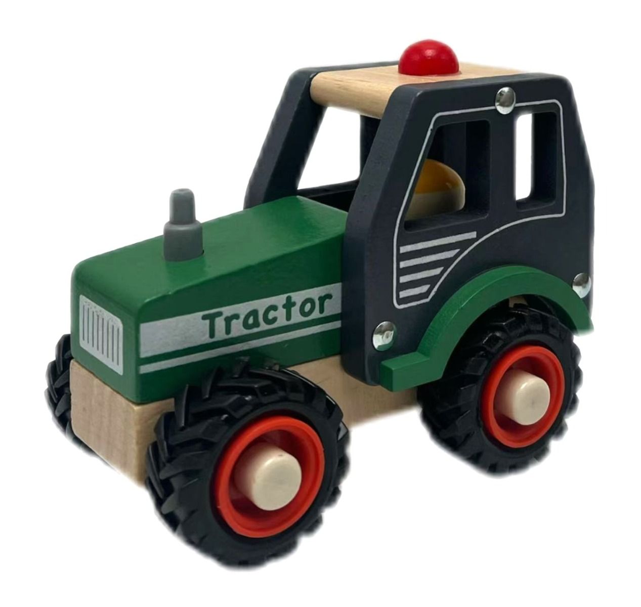 Toyslink Wooden Wheelie Vehicle Green Tractor