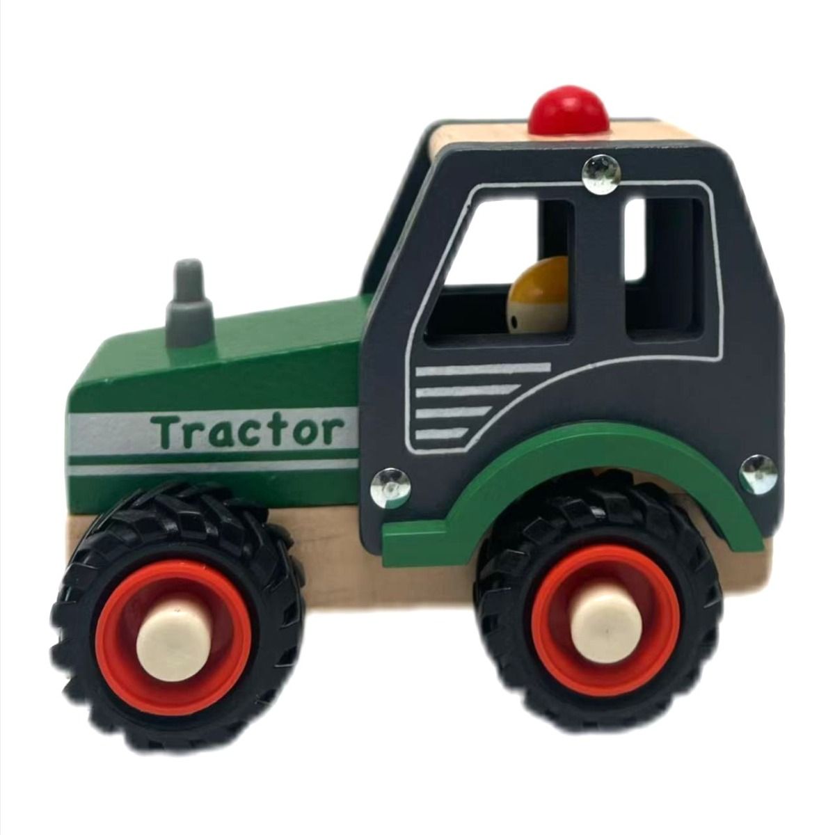 Toyslink Wooden Wheelie Vehicle Green Tractor