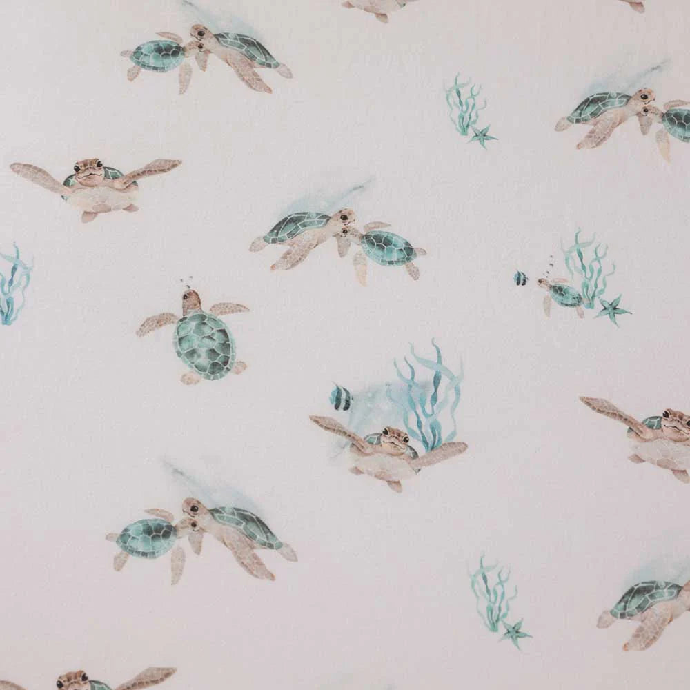 Snuggle Hunny Organic Fitted Cot Sheet | Turtle