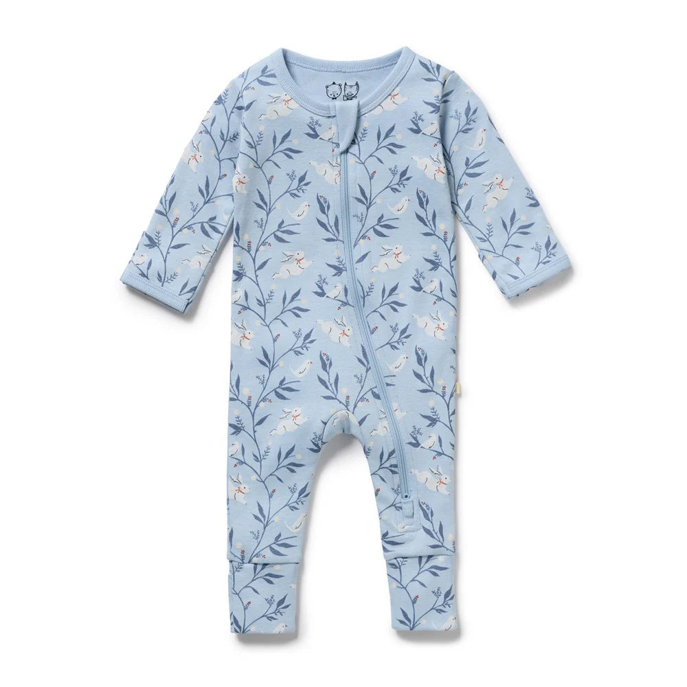 Wilson & Frenchy | Organic Zipsuit with Feet | Bunny Whistle