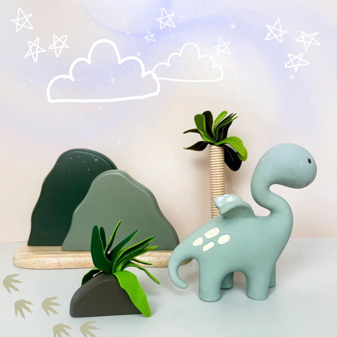 Winnie Parkes | Diplo The Dino-Dragon Teether | Sage/Green