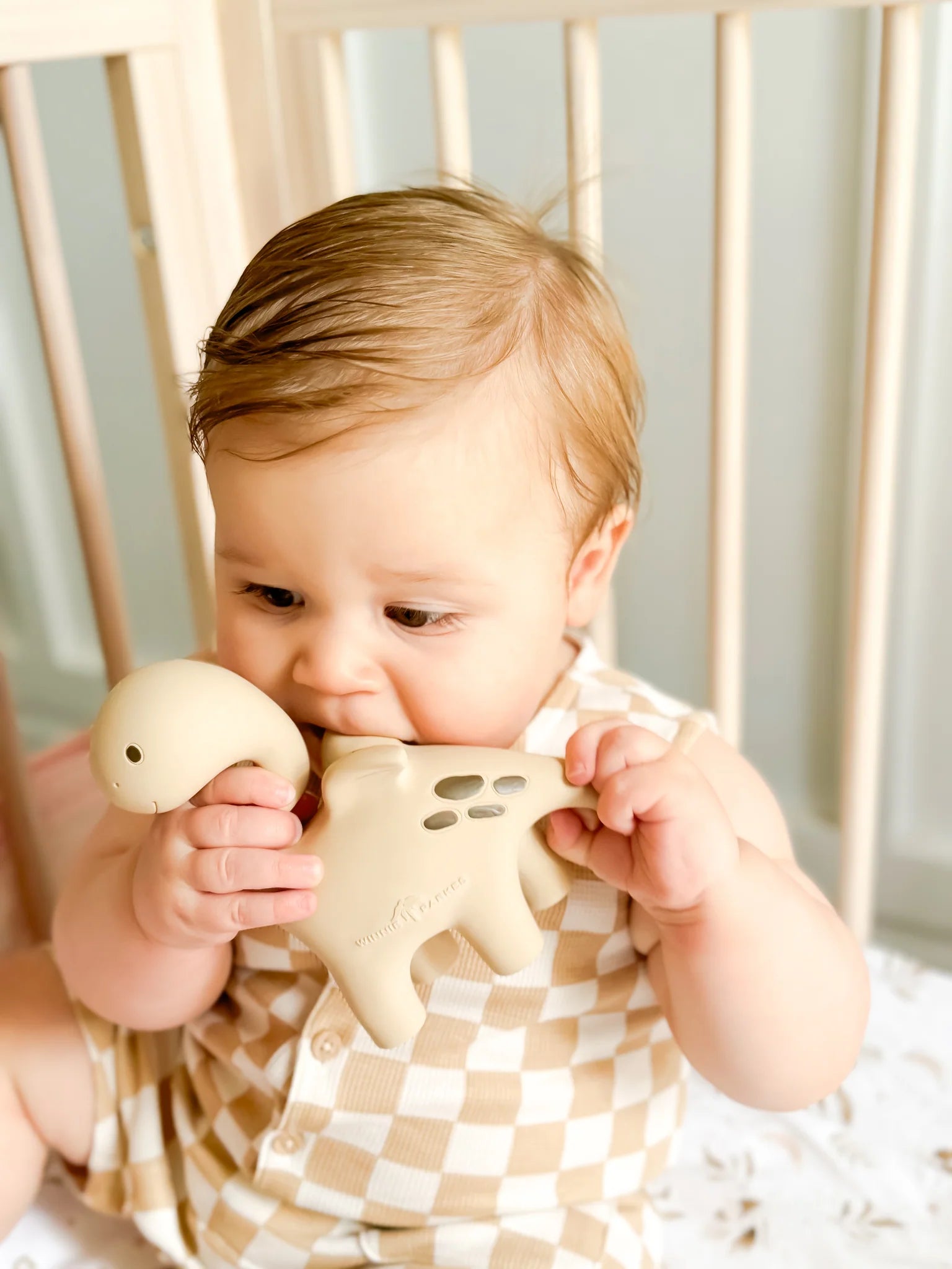 Winnie Parkes | Diplo The Dino-Dragon Teether | Natural Brown