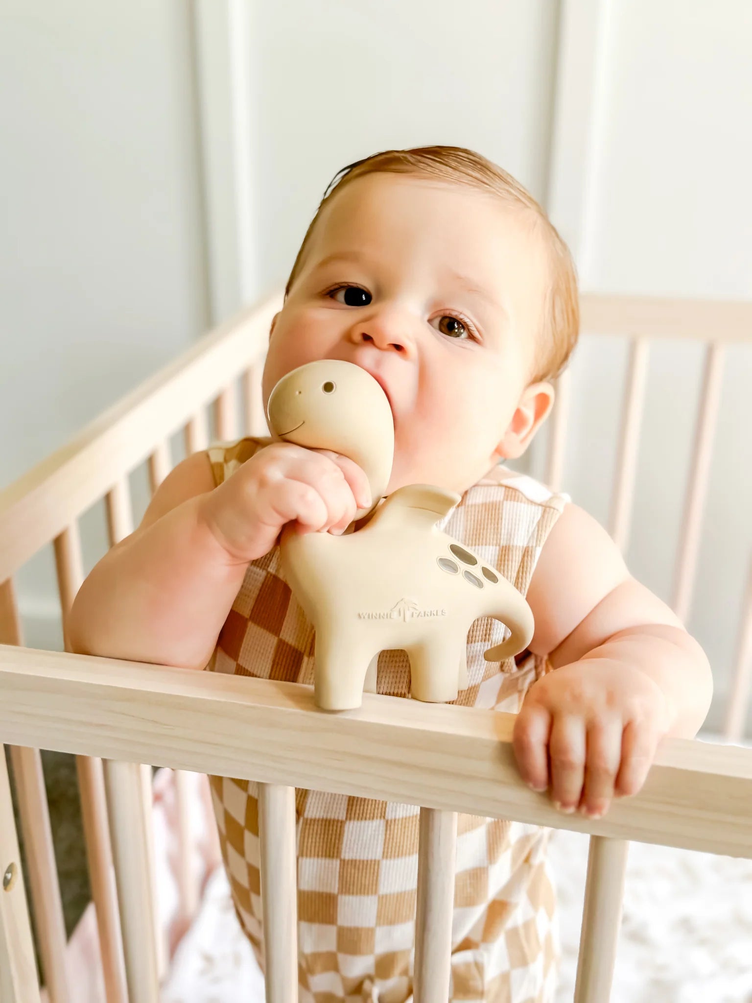 Winnie Parkes | Diplo The Dino-Dragon Teether | Natural Brown