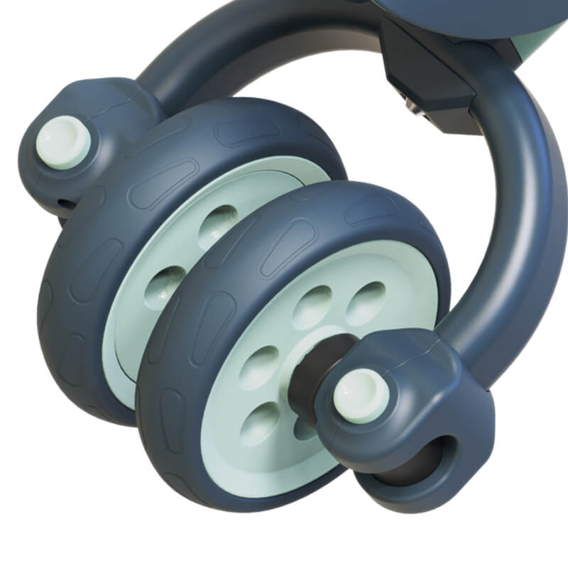 Yvolution Velo Trike 2‑in‑1 green – adjustable-seat toddler trike with flip‑to‑balance rear wheels, quiet puncture‑proof tires, soft-touch frame and pedal storage
