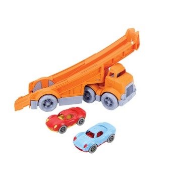 Green Toys Racing Truck with 2 Racer Cars