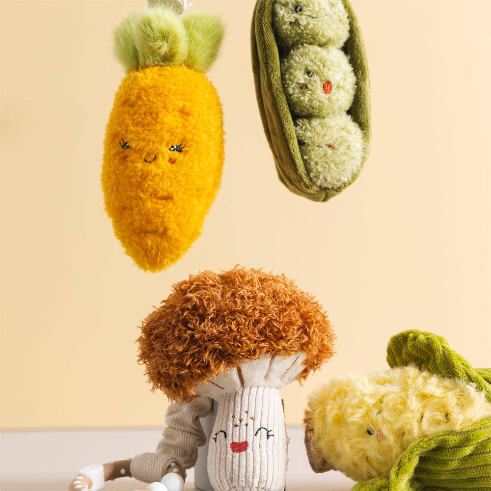 Living Textiles | 2 Pack Mini Market Brunch Stroller Toys Carrot & Green Peas