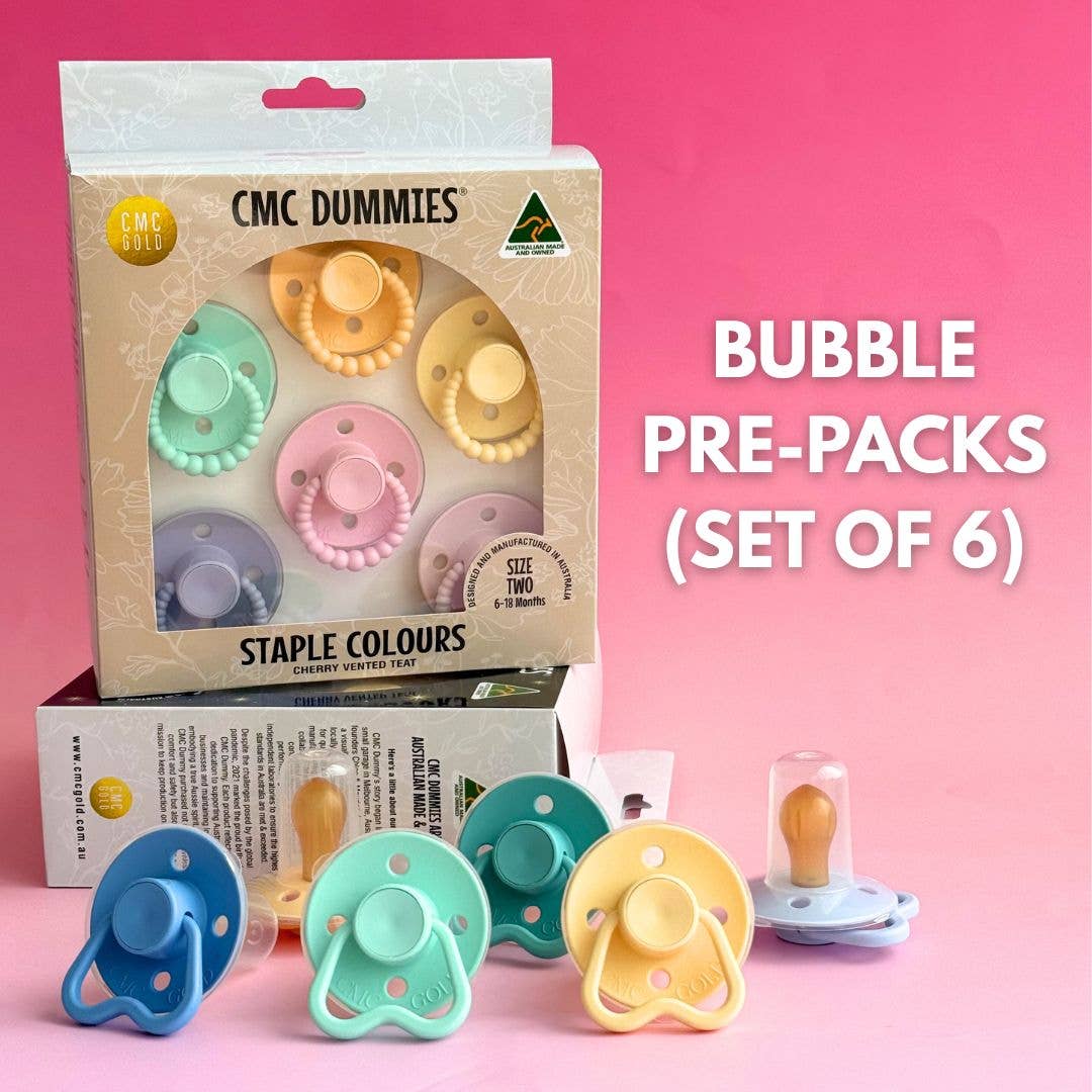 CMC Bubble Dummy Pre Packs (6 Pack) - Pastel Pack / Size 1 (NB-6m)