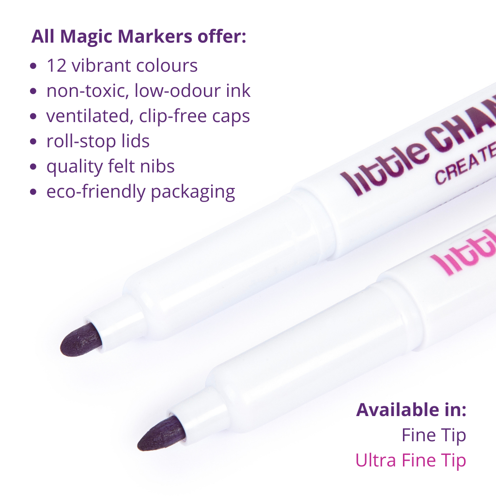 Little Change Creators | MAGIC MARKERS - Fine Tip | Pens for Drawing + Colouring