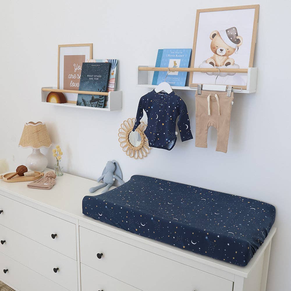 Snuggle Hunny - Starry Night Organic Bassinet Sheet / Change Pad Cover