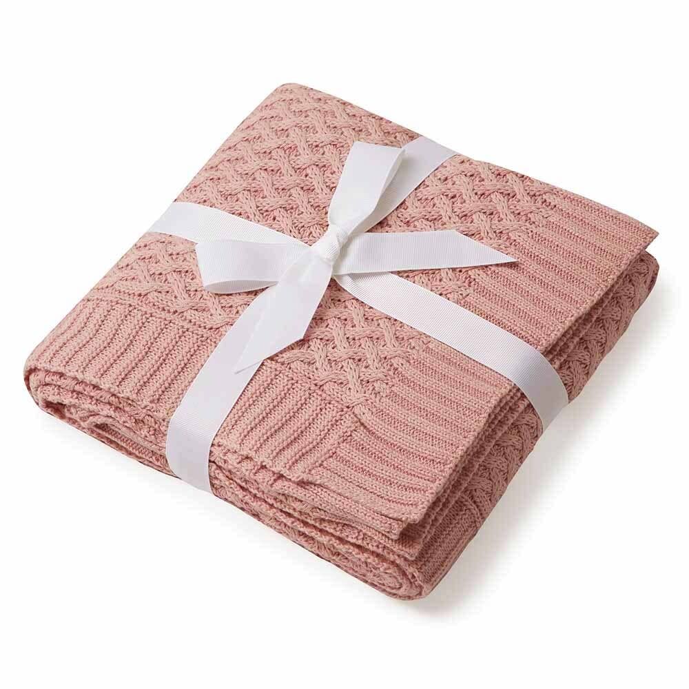 Snuggle Hunny - Rosa Diamond Knit Organic Baby Blanket