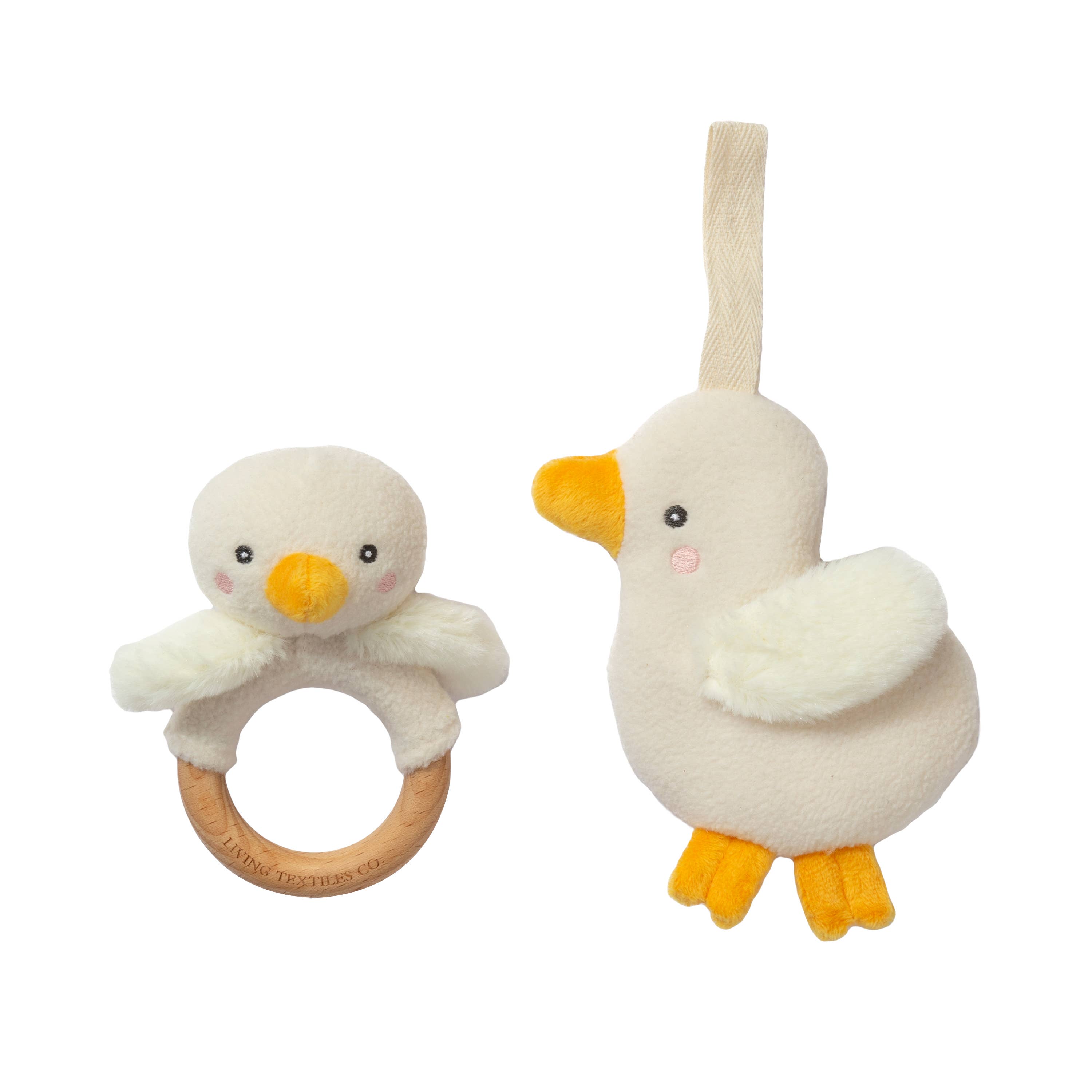 Living Textiles | Teething Ring & Dummy Chain Gift Set