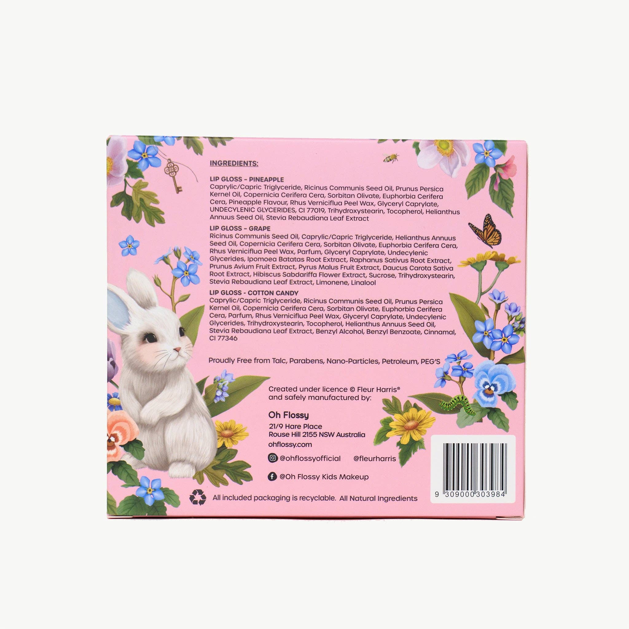 Oh Flossy | X Fleur Harris | Garden of Dreams Collection Natural Lip Gloss Set