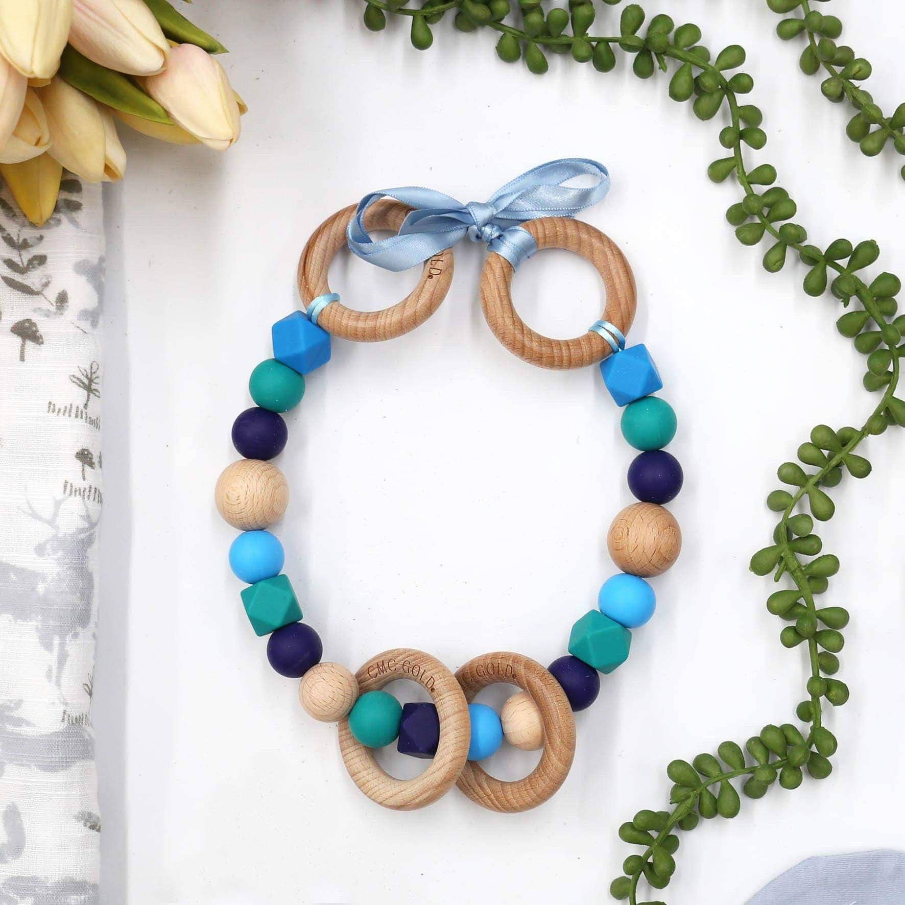 CMC | Pram Garlands | Navy, Biscay Bay, & Cornflower Blue
