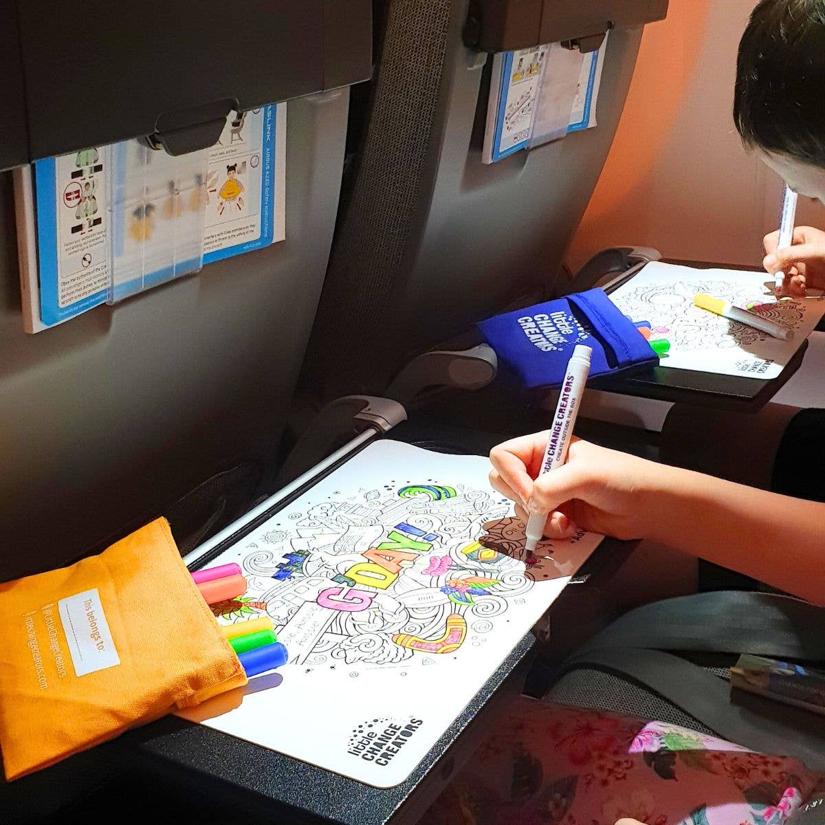 Little Change Creators - WILD! Pocket Reusable Colouring Mat | Animal Activity Gift