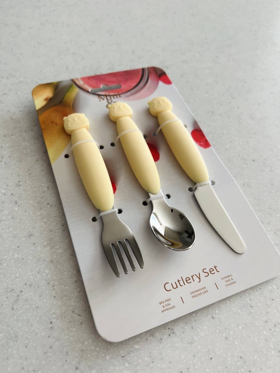 Cuddle Bug & Co | Mini & Me Metal Cutlery Set | Custard
