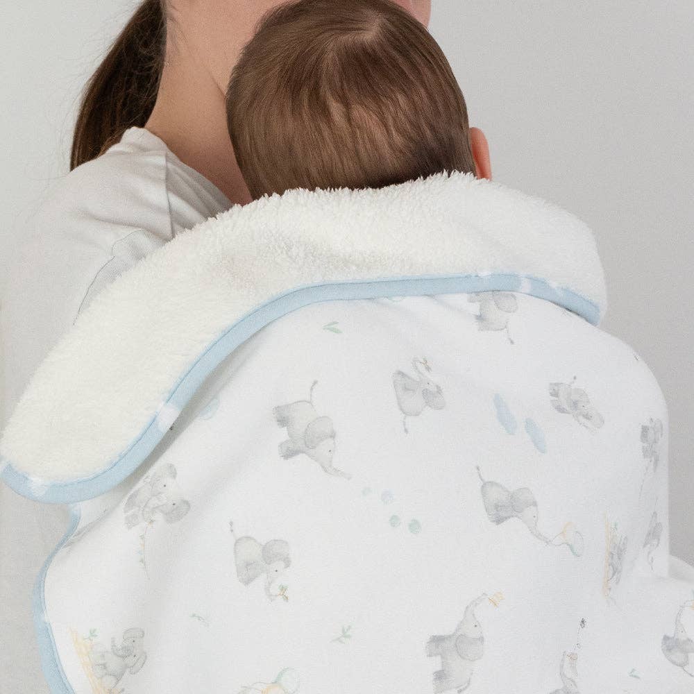 Living Textiles - Sherpa Blanket - Elephant Playtime