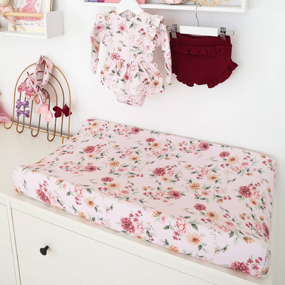 Snuggle Hunny - Birds & Blooms Organic Bassinet Sheet / Change Pad Cover