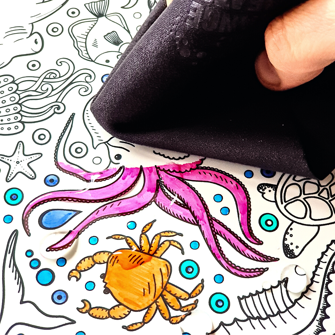 Little Change Creators | MAGIC CLEAN CLOTHS | Sustainable Eraser for Colouring Mats