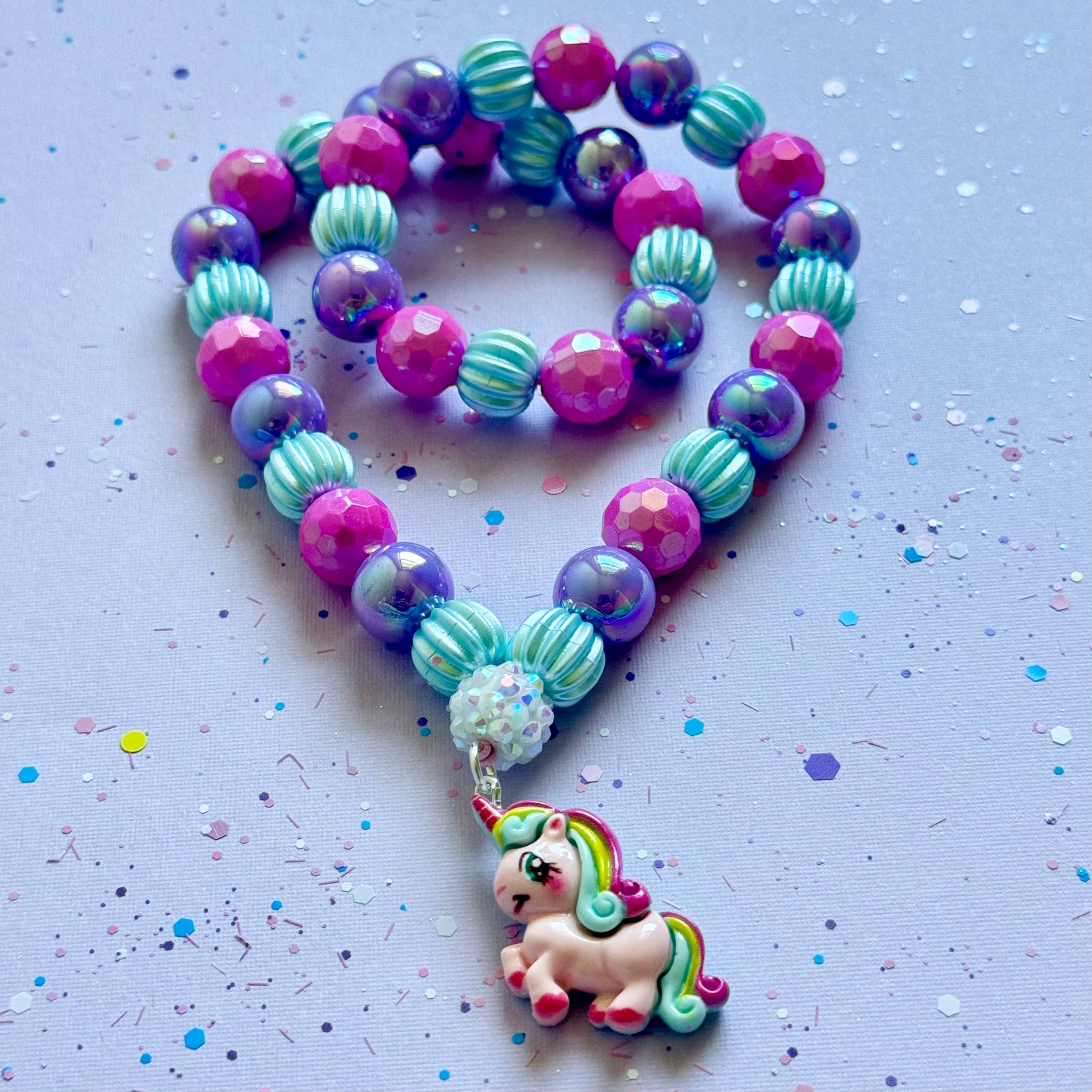Sweet As Sugar Jewellery - Beaded Necklace Unicorn