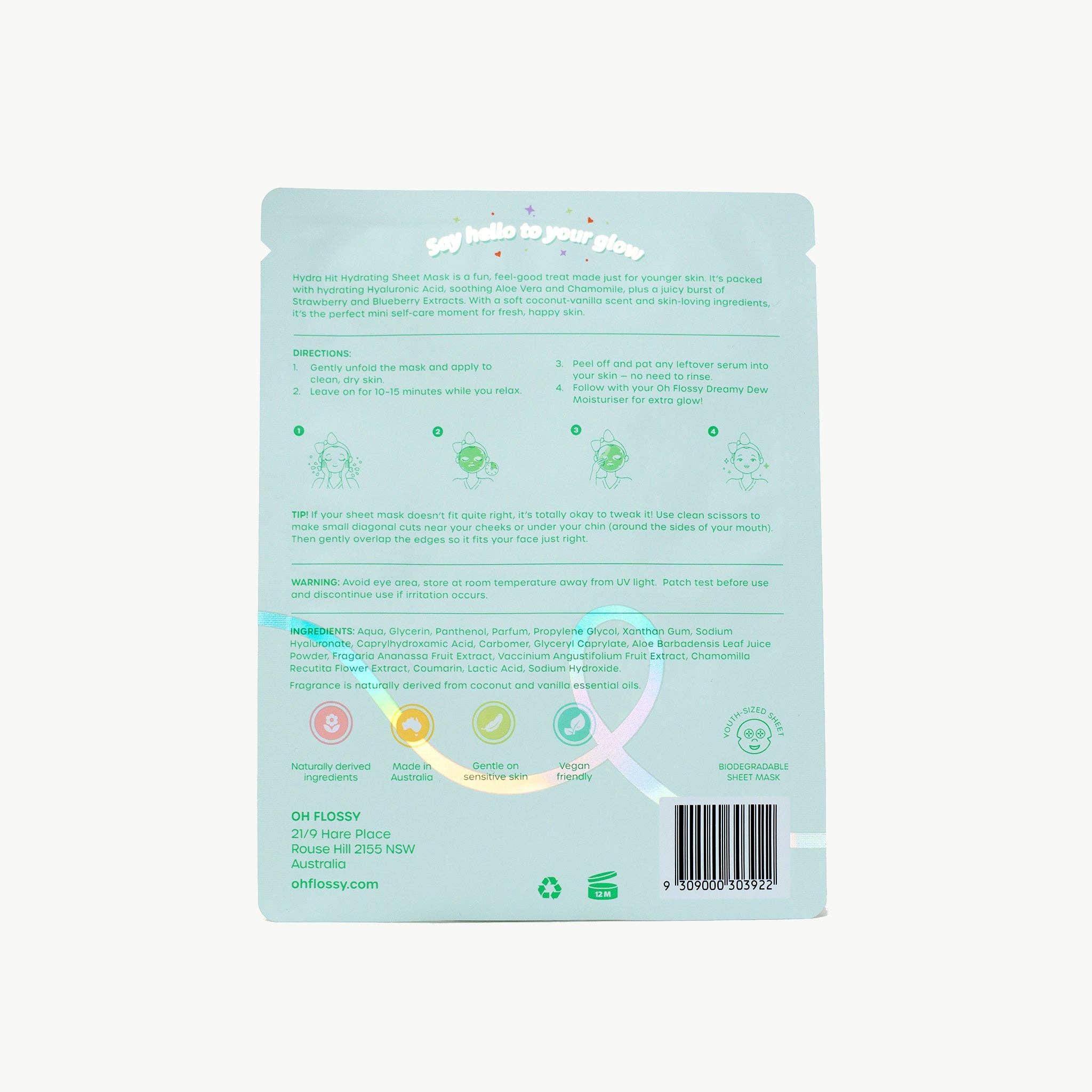 Oh Flossy | Hydra Hit Hydrating Coconut Mask