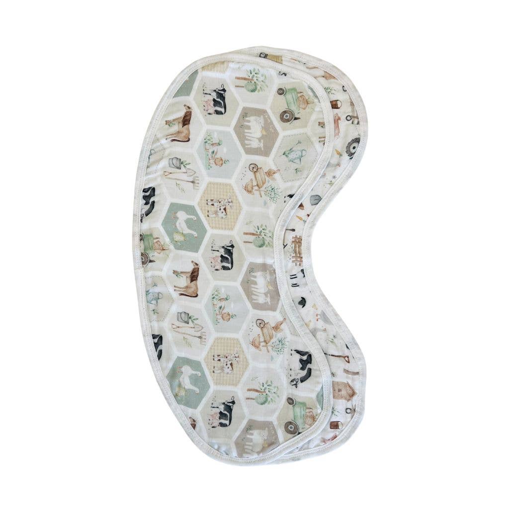 Cuddle Bug & Co - Mini & Me Burp Bib Patchwork Farm & Farm Life