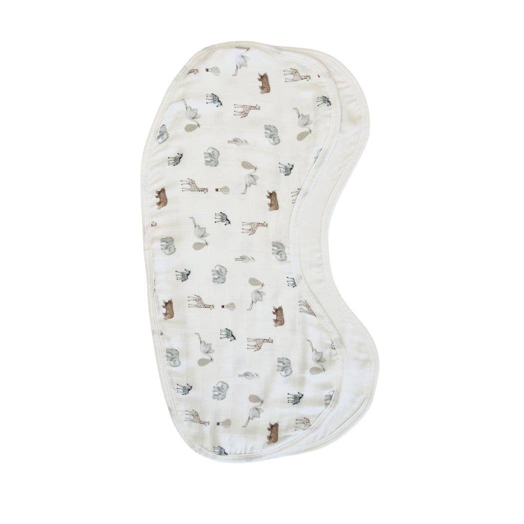 Cuddle Bug & Co | Mini & Me Burp Bib Savanna Bebe' & White