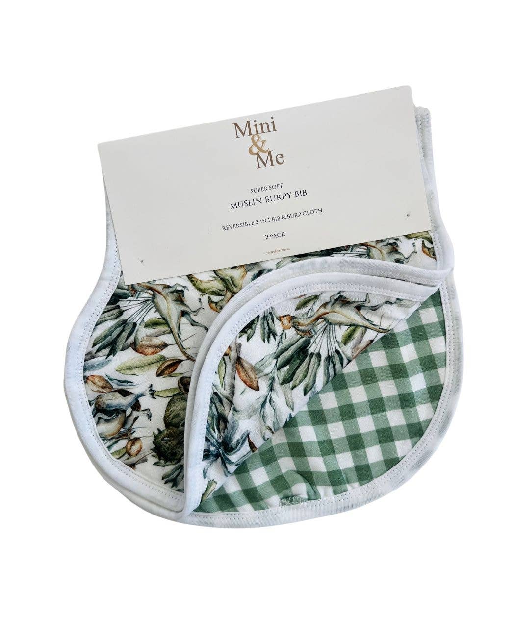 Cuddle Bug & Co | Mini & Me Burp Bib Jurassic & Forest Gingham