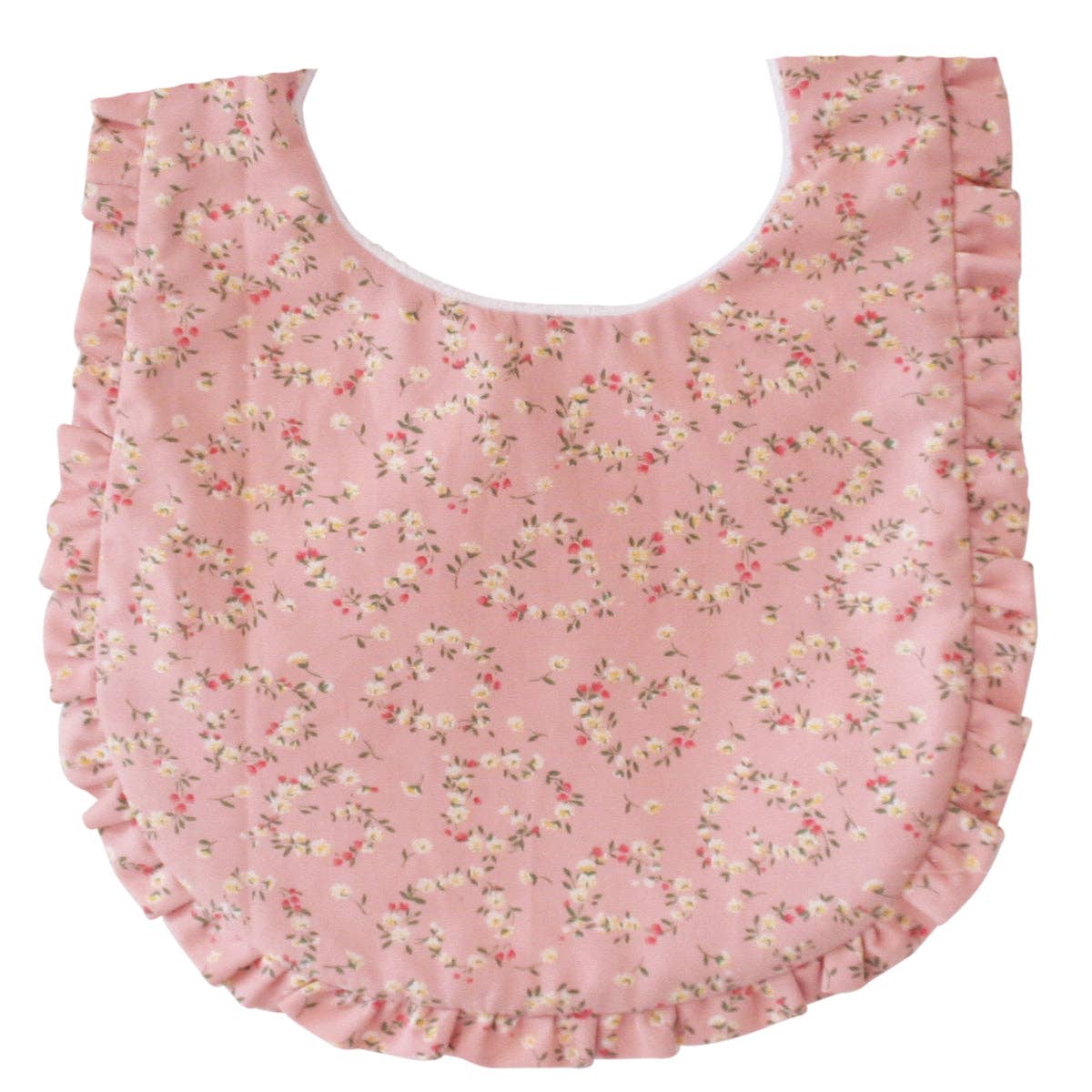 Alimrose Ruffle Edge Bib Posy Heart