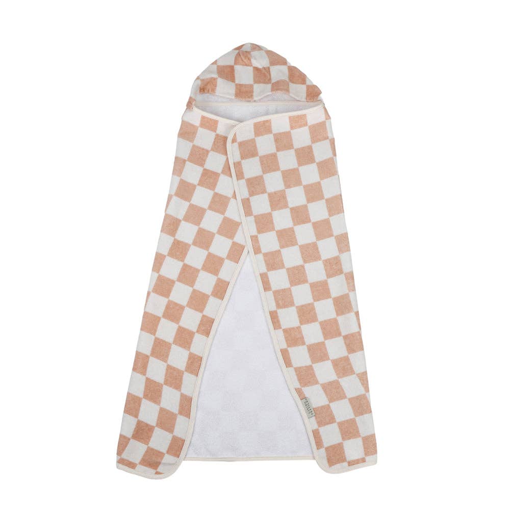 Living Textiles | Hooded Towel Checkered Blush