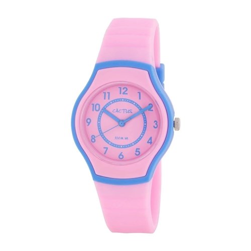 Cactus Watch | Sunset - Kid's Waterproof Watch, Slim, Sleek - Pink/Blue